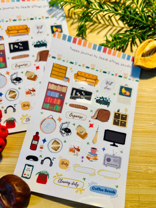 📓 Mom's Study | Bullet Journal Sticker Sheet – Weekly Planning | Deco Stickers Little Things