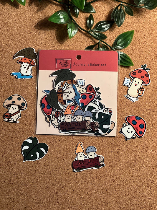 Mushroom Sticker Flakes | Deco journal Sticker | Scrapbooking flakes Little Things