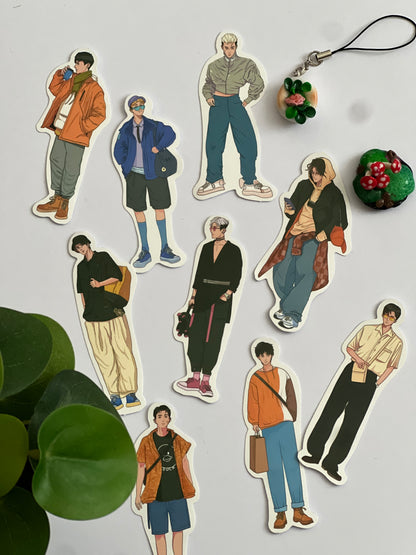 Boys' Fashion Die-Cut Stickers - 9pcs (Random)