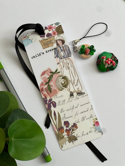 Personalised custom bookmark displayed on a journal or book