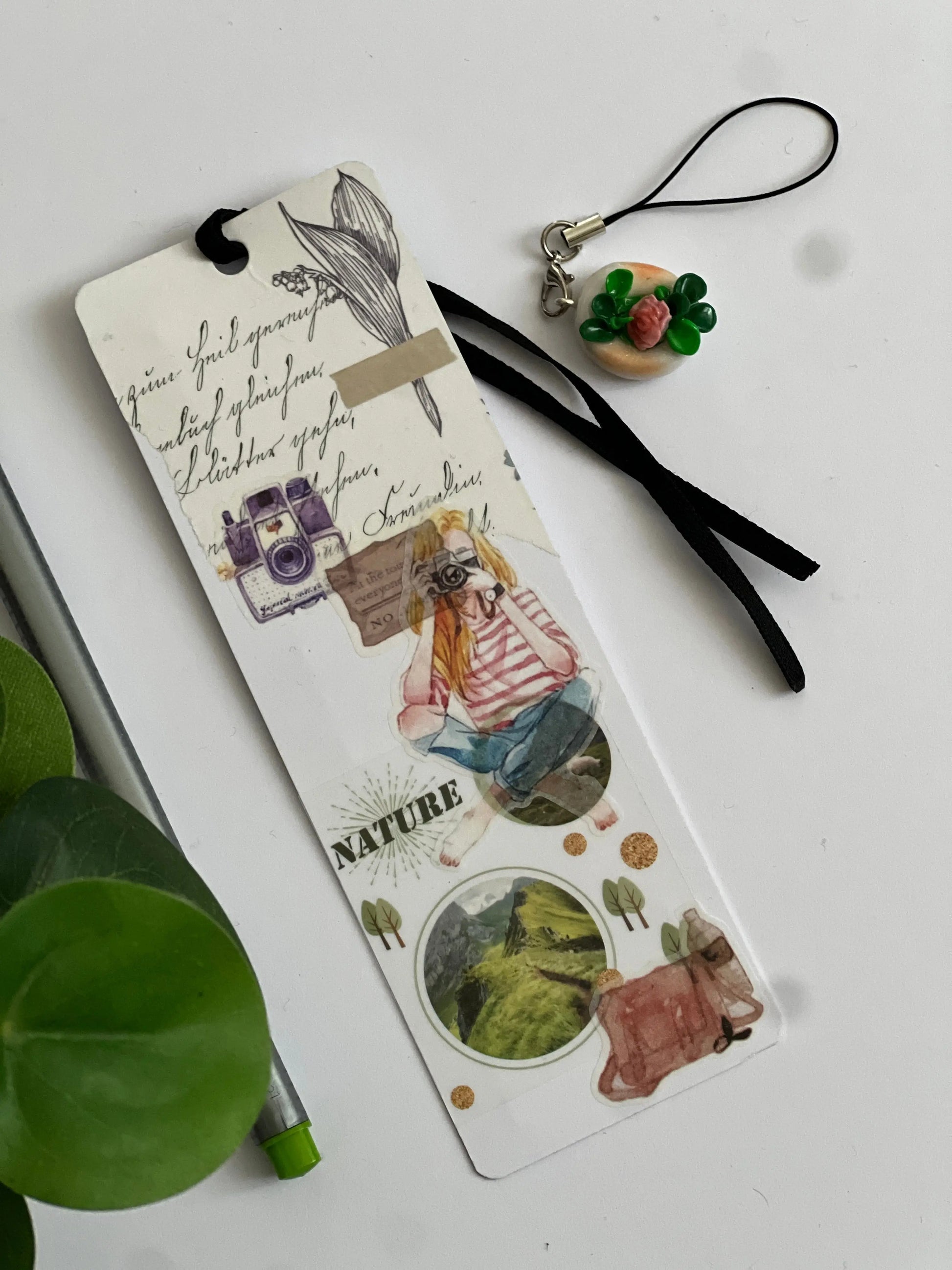 Handmade custom bookmark with personalised designs for readers