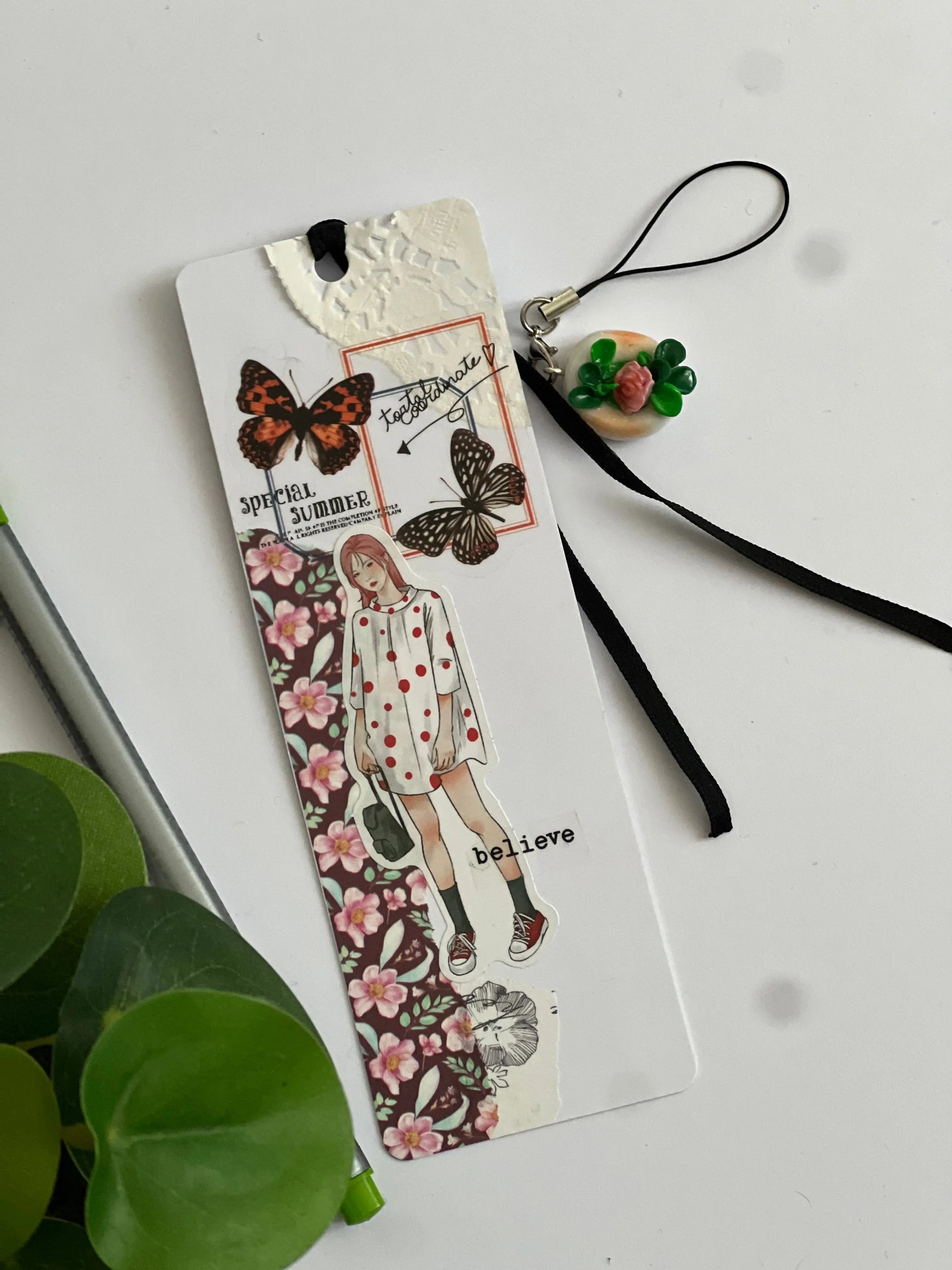 Durable custom bookmark with creative handmade artwork
