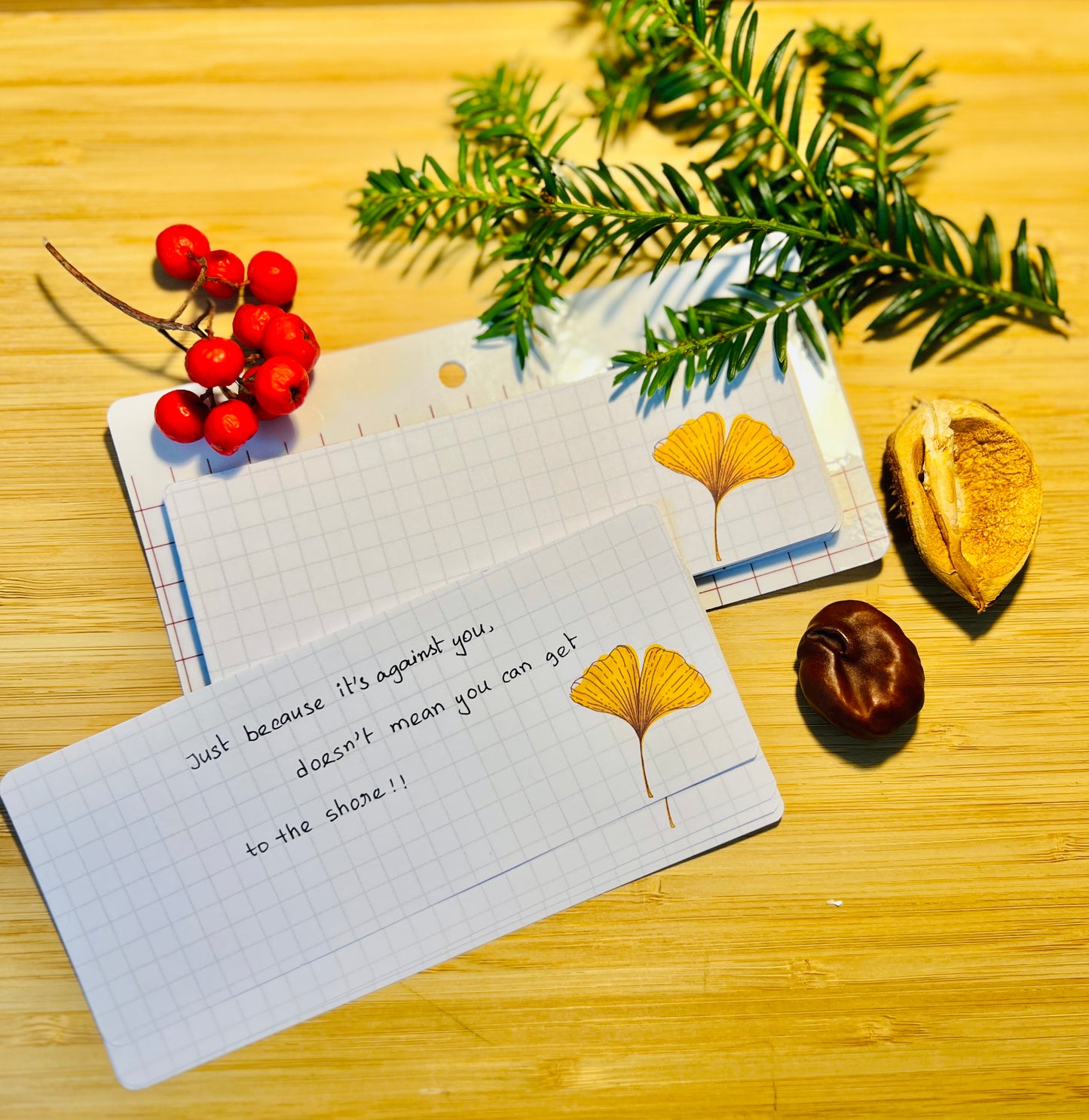 Limited Edition Autumn Notepad - Ginkgo Leaf ꕤ