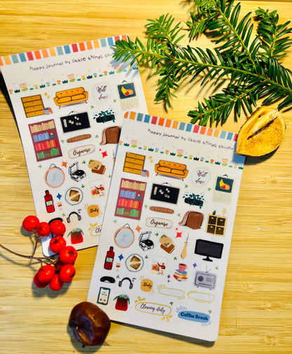 📓 Mom's Study | Bullet Journal Sticker Sheet – Weekly Planning | Deco Stickers