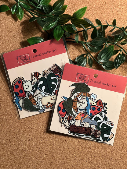 Mushroom Sticker Flakes | Deco journal Sticker | Scrapbooking flakes Little Things