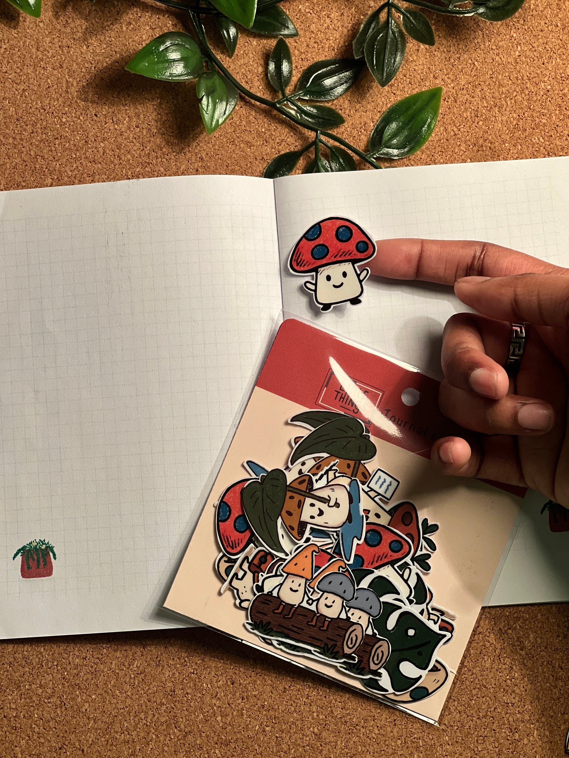 Mushroom Sticker Flakes | Deco journal Sticker | Scrapbooking flakes Little Things