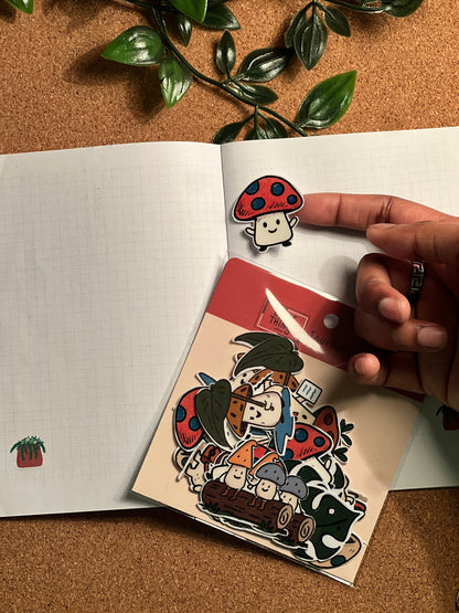 Mushroom Sticker Flakes | Deco journal Sticker | Scrapbooking flakes Little Things