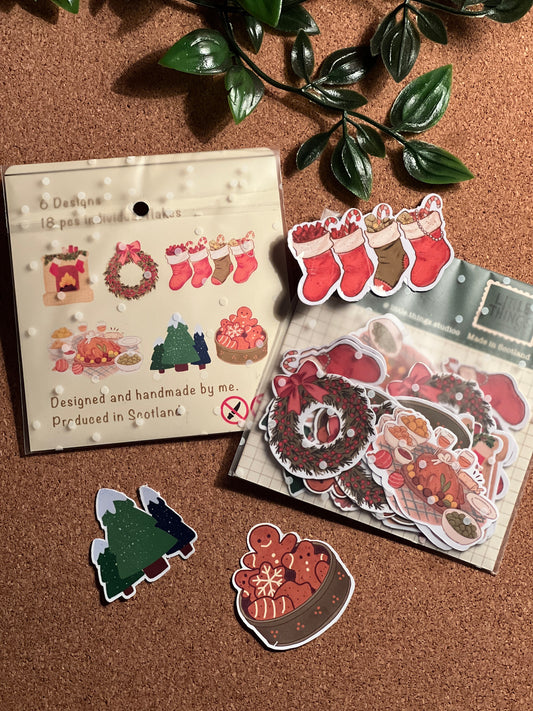 Christmas Sticker Flakes | Holidays Deco journal Sticker | Scrapbooking flakes